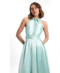 Karen Millen Women's Twill Collared Maxi Dress