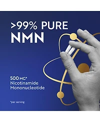 Nobi Nutrition Nmn Supplement 500mg, Pure Nicotinamide Mononucleotide for Cellular Energy, Longevity, Repair, and Healthy Aging Support 60 Count