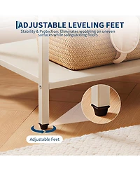 homfan Bedside Table with Charging Station – 3-Tier Storage Nightstand, Fabric Drawer and Metal Frame Compact Narrow End Table for Bedroom Living Room