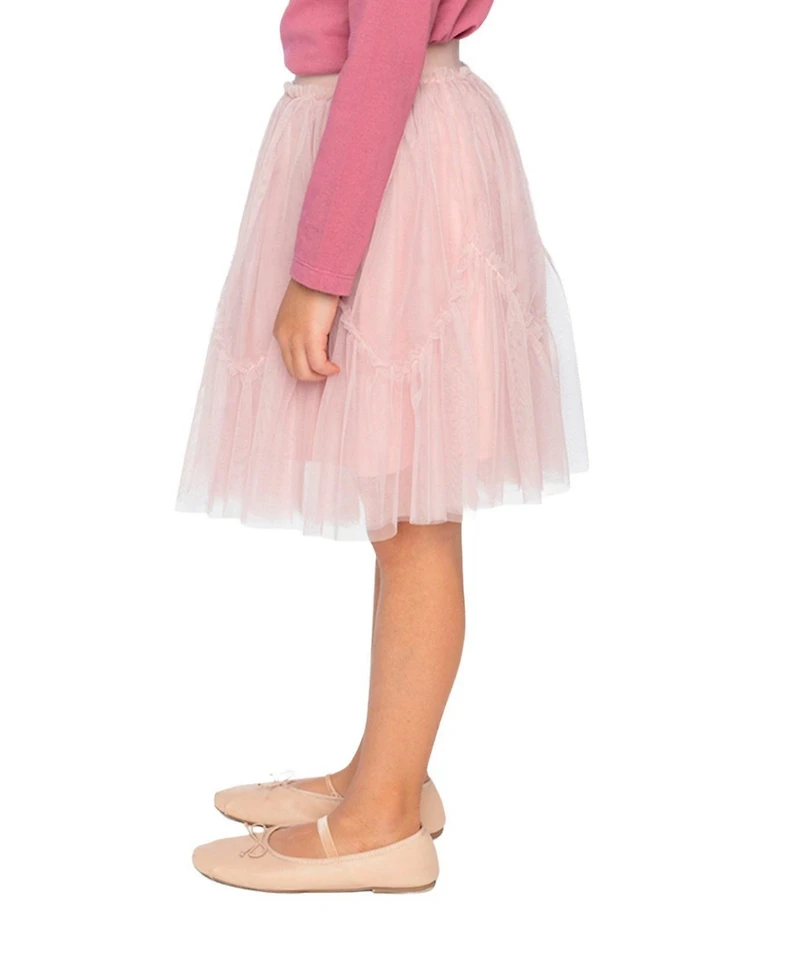 Deux par Deux Toddler Girl ( size 2T to 5T ) Mesh Skirt Pale Dusty