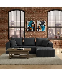Sailvan Modular Sectional Sofa, Modern Corduroy Cloud Couch with 4 Deep Seat, No Assembly