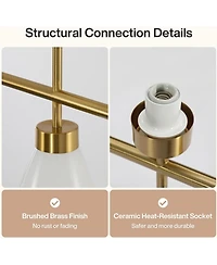 Tribesigns 5-Light Modern Linear Chandelier, Kitchen Island Pendant Light, Dining Room Adjustable Hanging Light Fixture