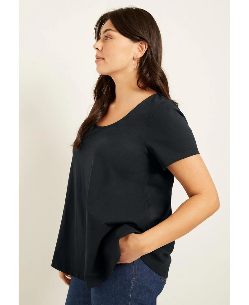 June + Vie Women's Short-Sleeve Swing One Only Tunic