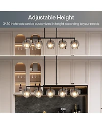 Tribesigns 5-Light Dining Room Light Fixture, Luxury Linear Chandelier for Kitchen Island Lighting with Adjustable Height
