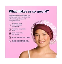 Gimme Beauty Sweet Dreams Satin Bonnet Ultra Soft Sleep Bonnet Smooth and Frizz Free Hair Fine Hair, 1 Count