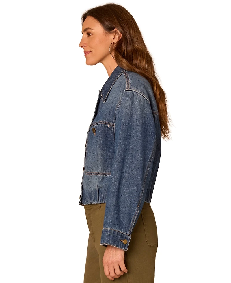 Democracy Petite Stand Collar Button-Front Jacket