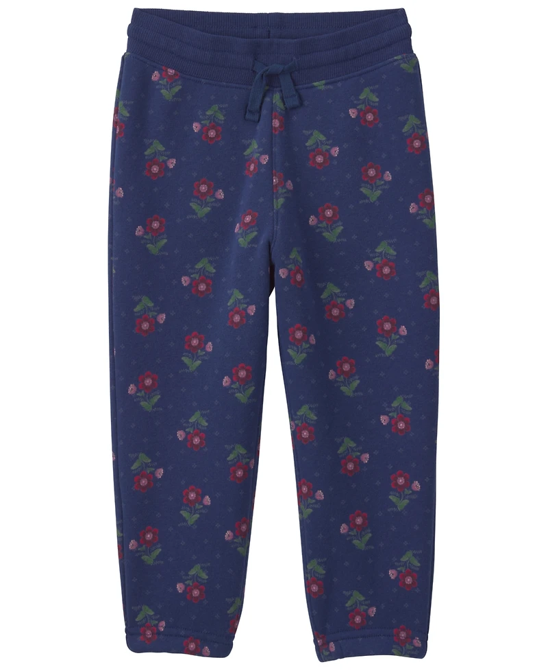 Osh Kosh Baby Girls' Long-Sleeve Oshkosh Logo Floral Fleece Hoodie and Pants, 2-Piece Set