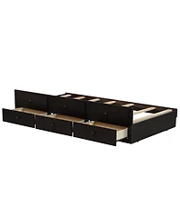 Streamdale Furniture Twin Bunk Bed with Trundle, 3 Drawers and Ladder