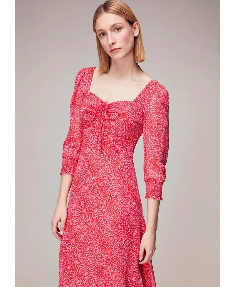 Whistles Women's Diagonal Leopard Midi Dress