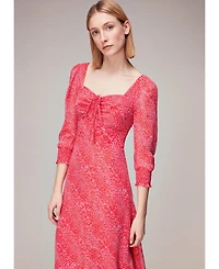 Whistles Women's Diagonal Leopard Midi Dress