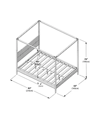 Plank+Beam Harbor Queen Canopy Bed with Upholstered Headboard