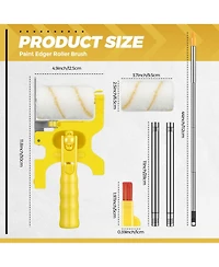 Xdovet Edger Kit Handheld Roller Brush Extension Pole Wall Ceiling Indoor Outdoor