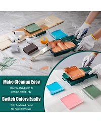 Xdovet Paint Roller Kit Foam Mini Covers Tray Liners Brush Supplies Walls Trim Ceilings