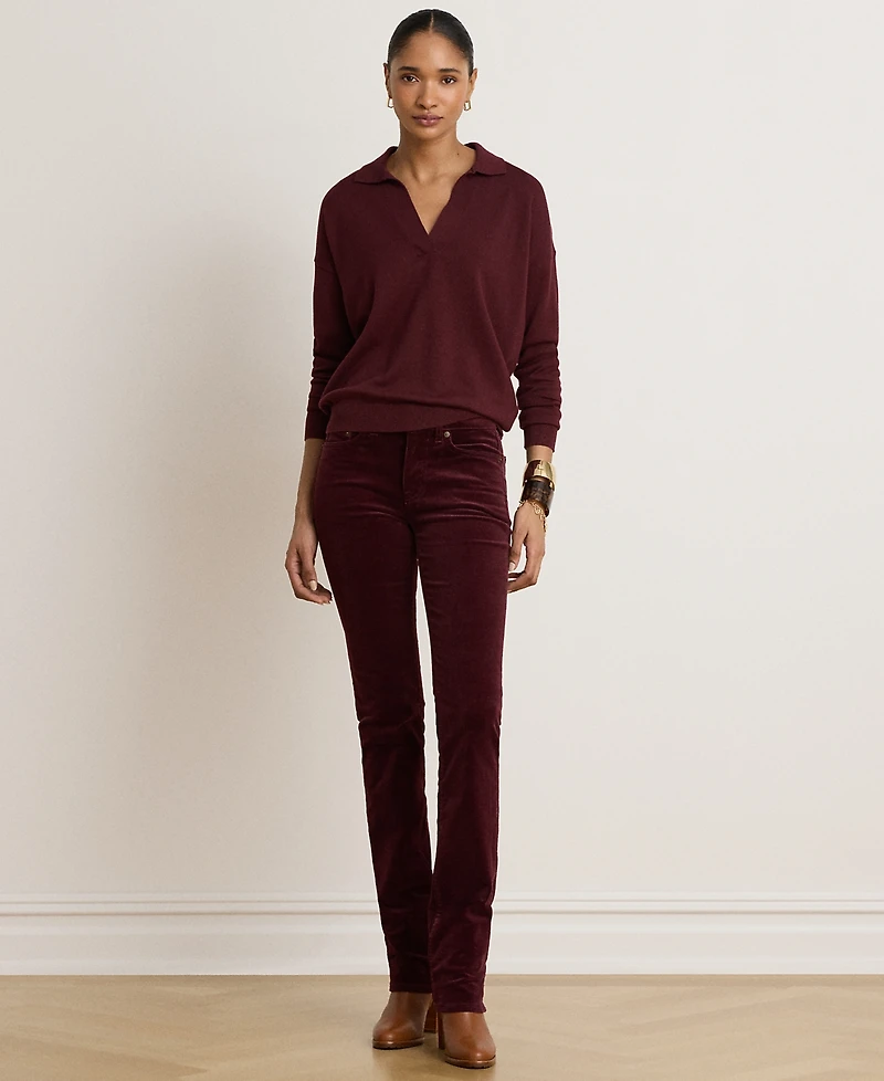 Lauren Ralph Petite Corduroy Mid-Rise Straight Pants