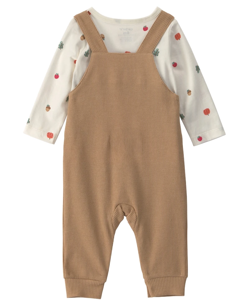 Carter's Boys' Thanksgiving Thermal Long-Sleeve Top and Overall, 2-Piece Set