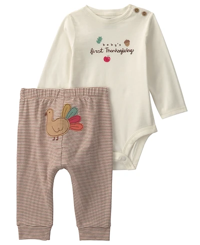 Carter's Baby Boys' and Girls' Baby's First Thanksgiving Top Pants, 2-Piece Set