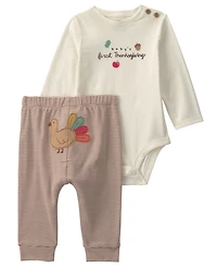 Carter's Baby Boys' and Girls' Baby's First Thanksgiving Top Pants, 2-Piece Set