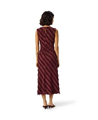 Whistles Women's Fringe Textured Sleeveless Midi Dress