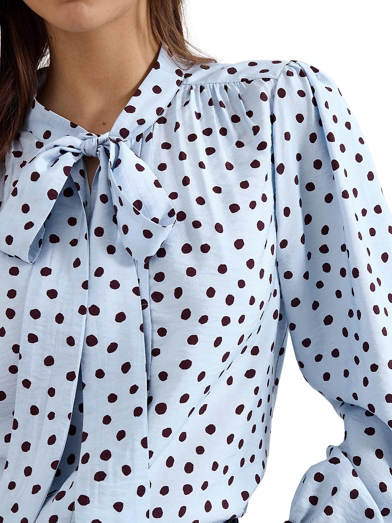 Phase Eight Women's Tie Neck Polka Dot Blouse