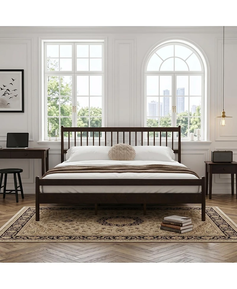 Streamdale Furniture Traditional Style King Size Pinewood Bed with Headboard and Footboard
