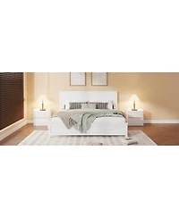 Streamdale Furniture Farmhouse King Bed with Barn Door Headboard and Footboard