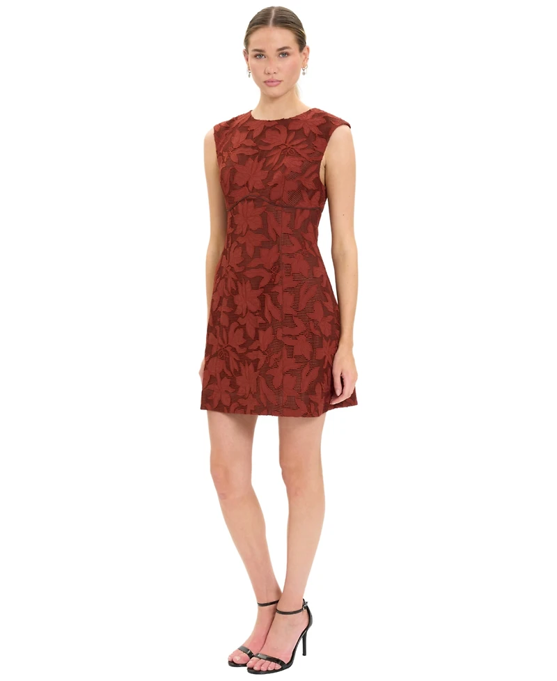 Luxely Women's Floral Sleeveless Fit & Flare Dress