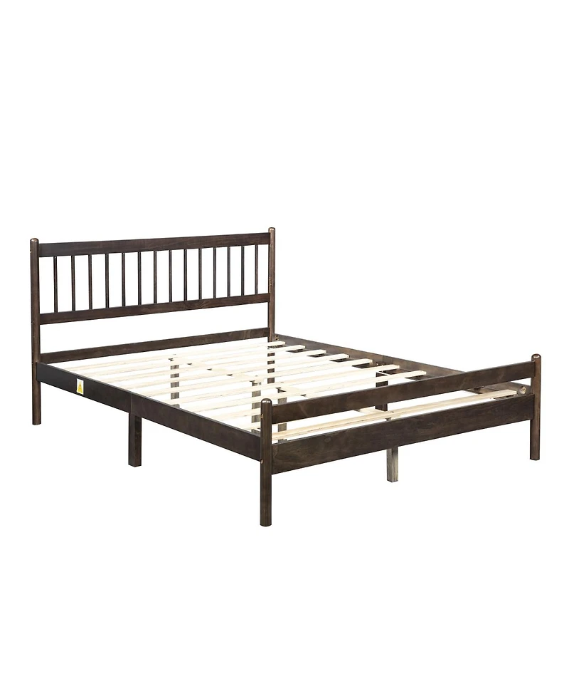 Streamdale Furniture Traditional Queen Size Pinewood Bed with Headboard and Footboard