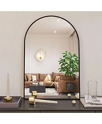 Busdays 30 x Inch Metal Framed Arched Bathroom Mirror for Wall