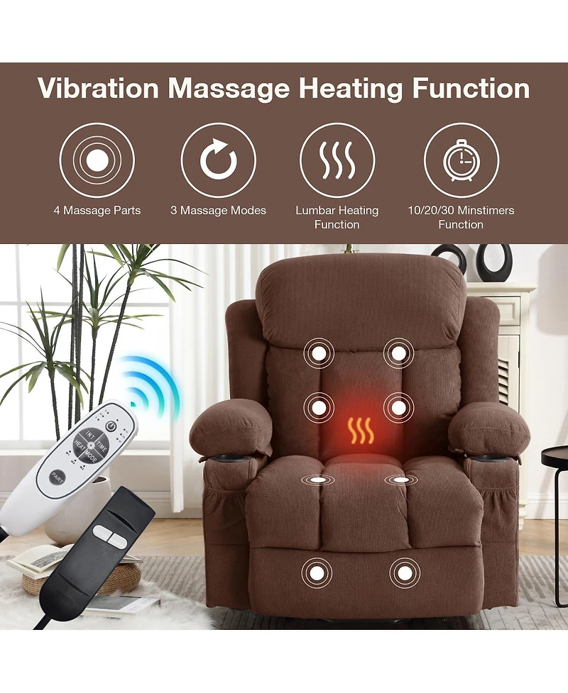 Streamdale Furniture Power Lift Recliner Chair with Heat, Massage