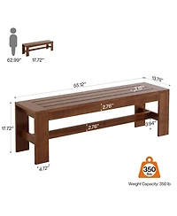 Tribesigns 55'' Solid Wood Dining Bench, Farmhouse Kitchen Table Bench for Dining Room | Long Wood Bench, Farmhouse Dining Table Bench