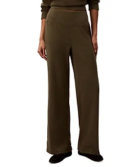 Calvin Klein Performance Women's Pull-On Waffle-Knit Relaxed-Fit Straight-Leg Pants