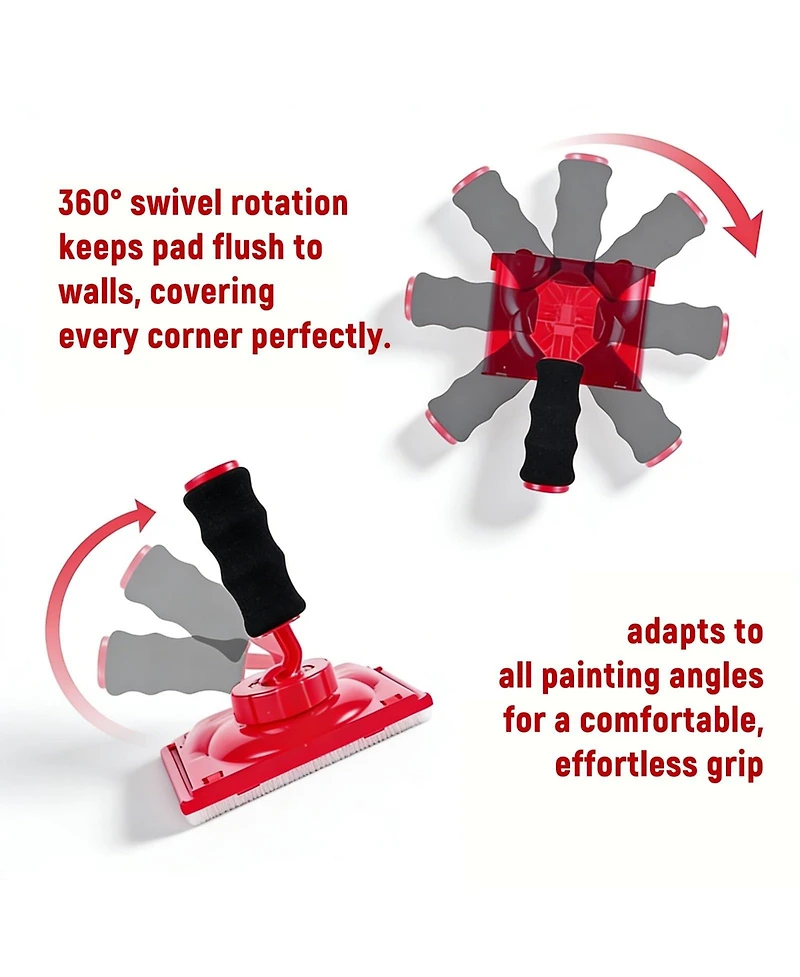Xdovet Paint Edger Tool Kit Rotating Handle Walls Ceilings Corners Baseboards Pads Refills Tray Home Diy Interior Painting Lines