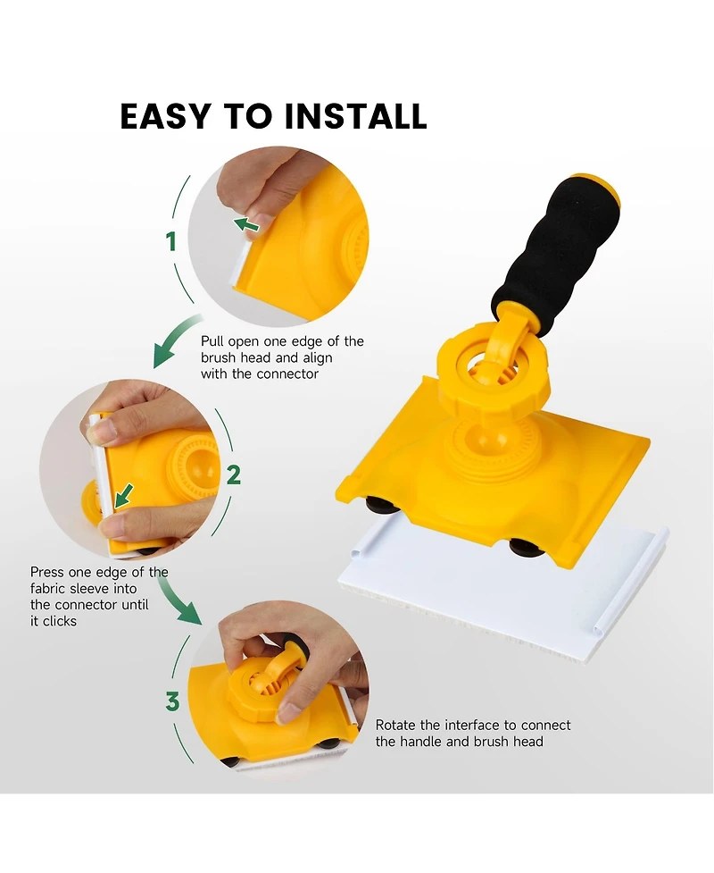 Xdovet Paint Edger 360degree(s) Rotation Handle 5 Replace Pads Wall Corner Ceiling Tool