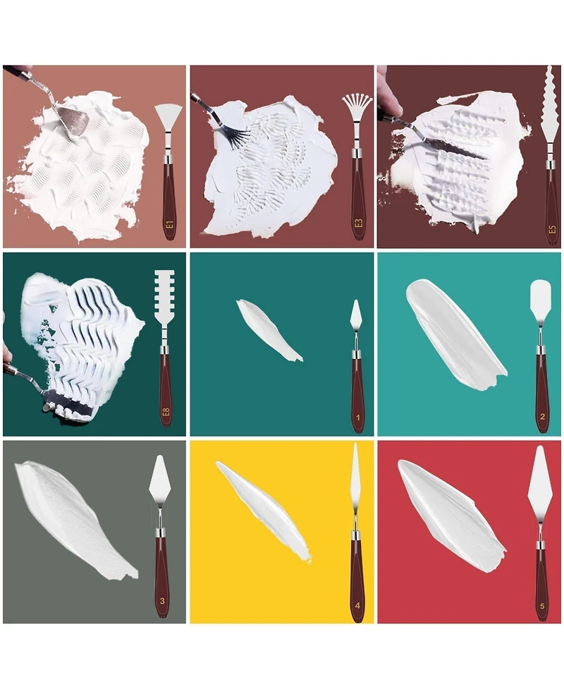 Xdovet Spatula Set Stainless Steel Palette Scrapers Oil Canvas Watercolor