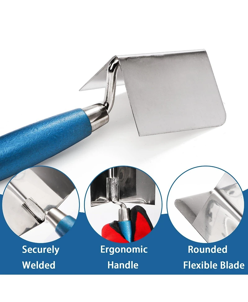 Xdovet Drywall Corner Trowel Set Stainless Steel Plastering Tool