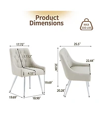 Streamdale Furniture Diamond Tufted Leather Dining Chairs
