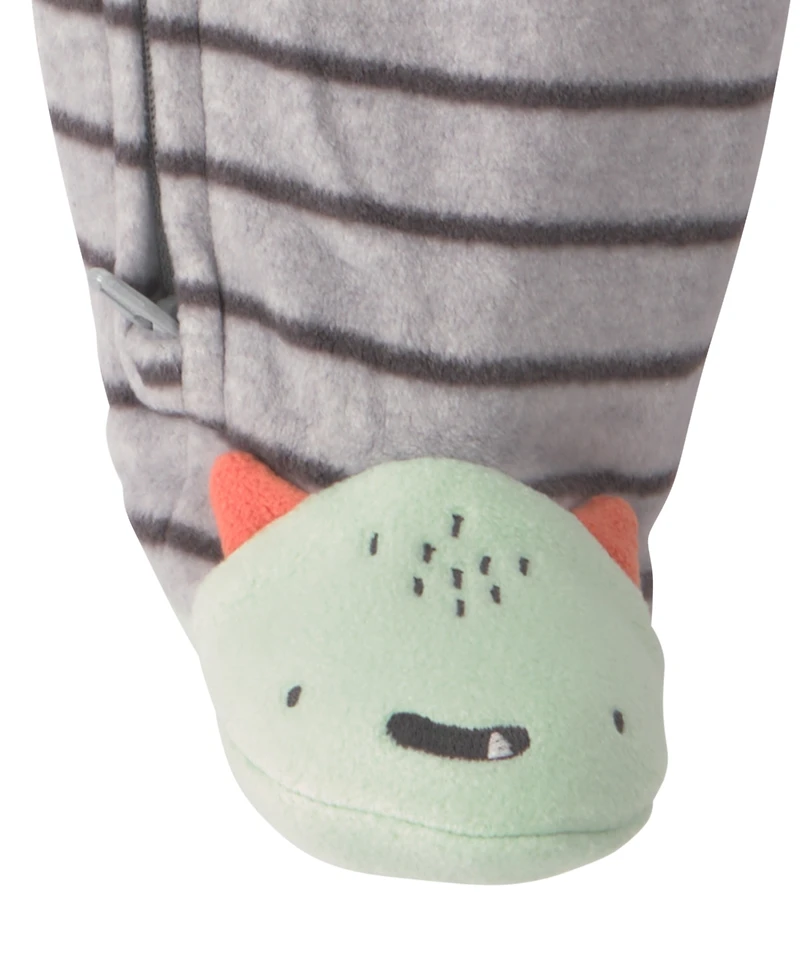 Carter's Baby Boys' Monster Striped Fleece 2-Way Zip Sleep & Play