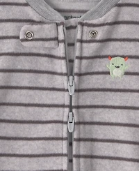 Carter's Baby Boys' Monster Striped Fleece 2-Way Zip Sleep & Play