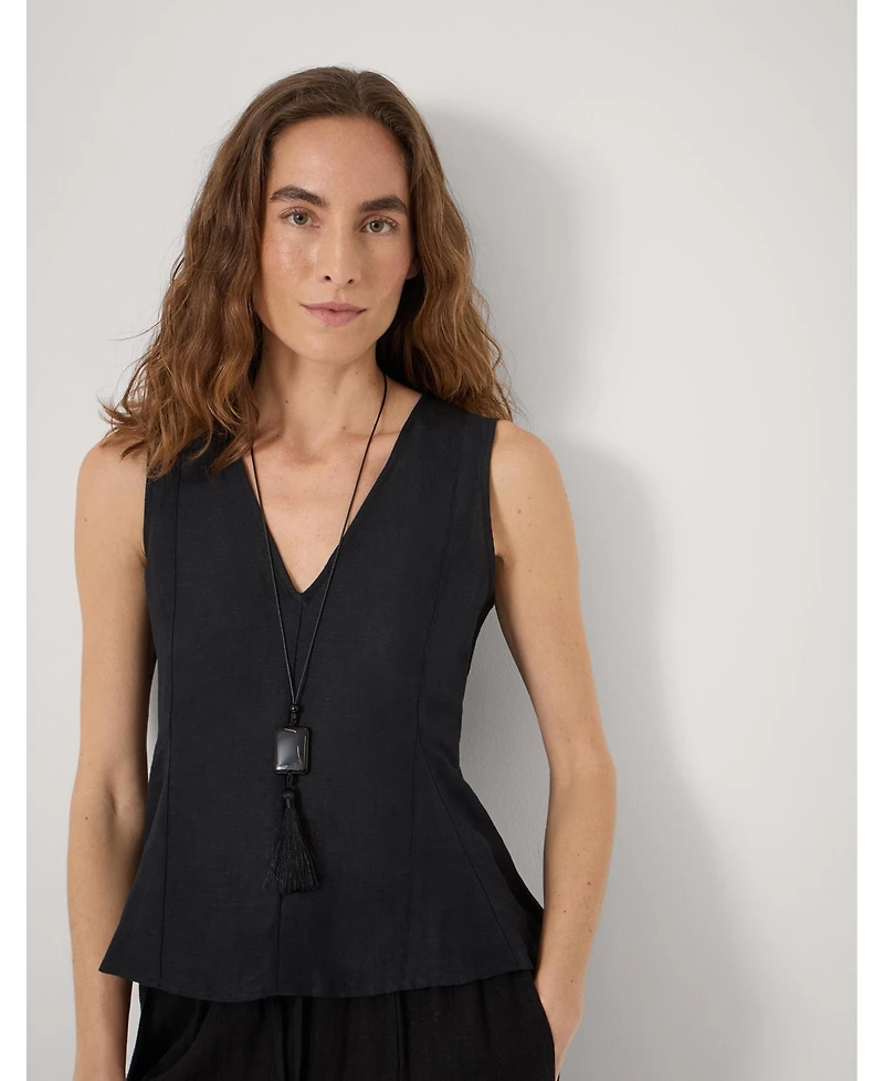 Hush Women's Jose V-Neck Godet Linen Top