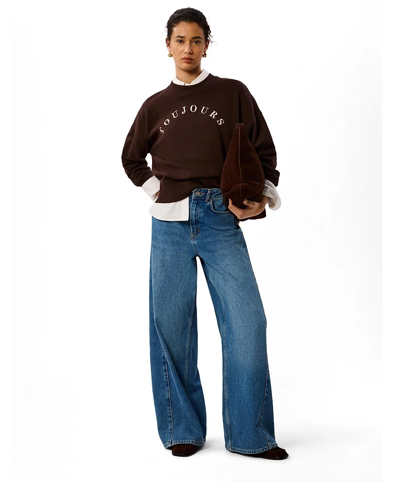 Whistles Women's Toujours Logo Relaxed-Fit Crewneck Sweatshirt