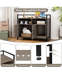 Hongge Hidden Cat Washroom with Double-Door Cabinet Guardrailed Tabletop and Scratch Board