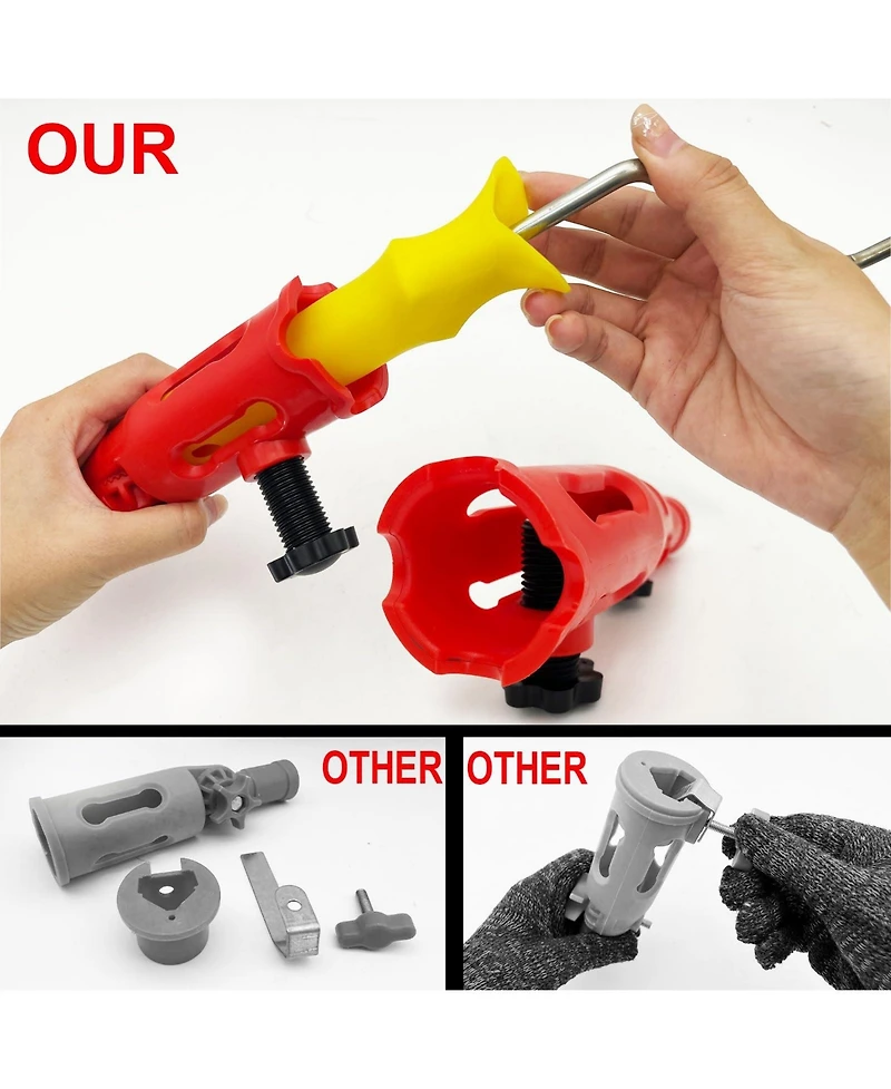 Xdovet Multi-Angle Brush Extender Edger Tool Extension Pole Attachment Rotating Head Device