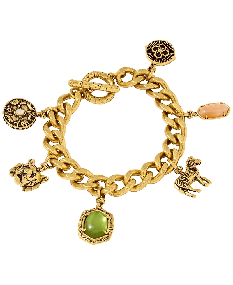 Kendra Scott Imitation Pearl & Banded Agate Raina Charm Bracelet