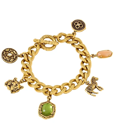 Kendra Scott Imitation Pearl & Banded Agate Raina Charm Bracelet