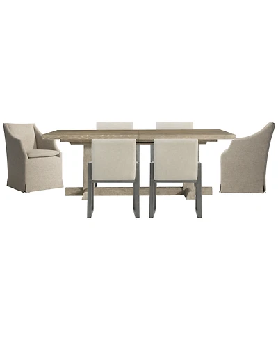 Bernhardt Tribeca 7-Piece Rectangle Dining Set (Table, 2 Upholstered Arm Chairs & 4 Arm Chairs)