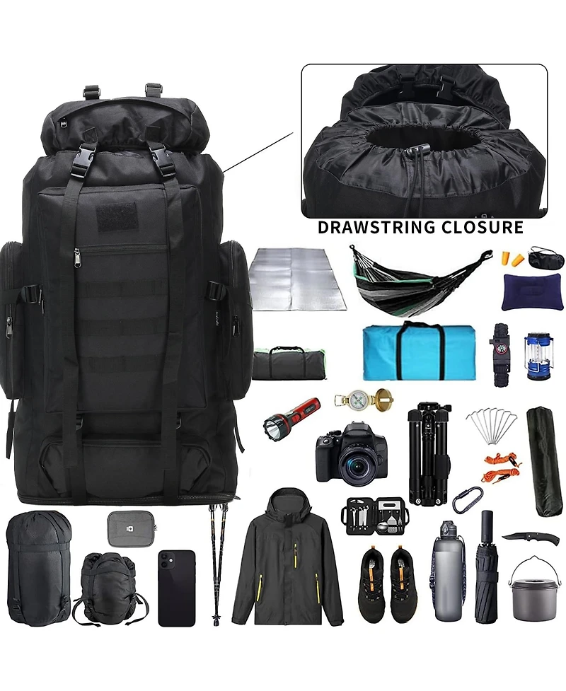 Piscifun 70L Camping Hiking Backpack Molle Tactical Outdoor Rucksack