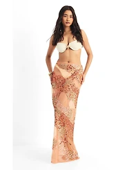 Nasty Gal Women's Starfish Wave Beaded Maxi Beach Skirt