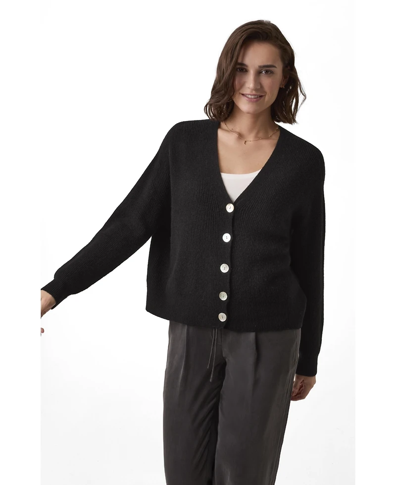 Celtic & Co. Women's Slouchy Ribbed V-Neck Cardigan