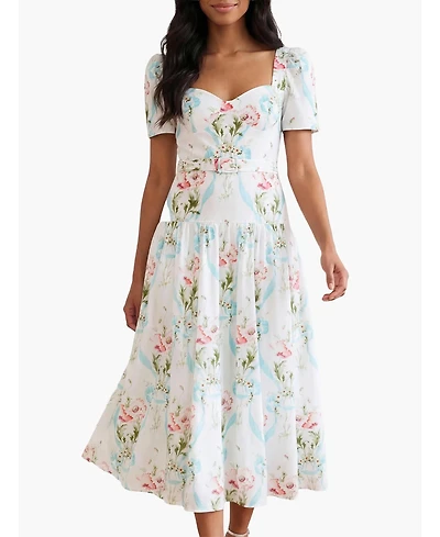 Needle & Thread Women's Floral Sweetheart Fit Flare Dress