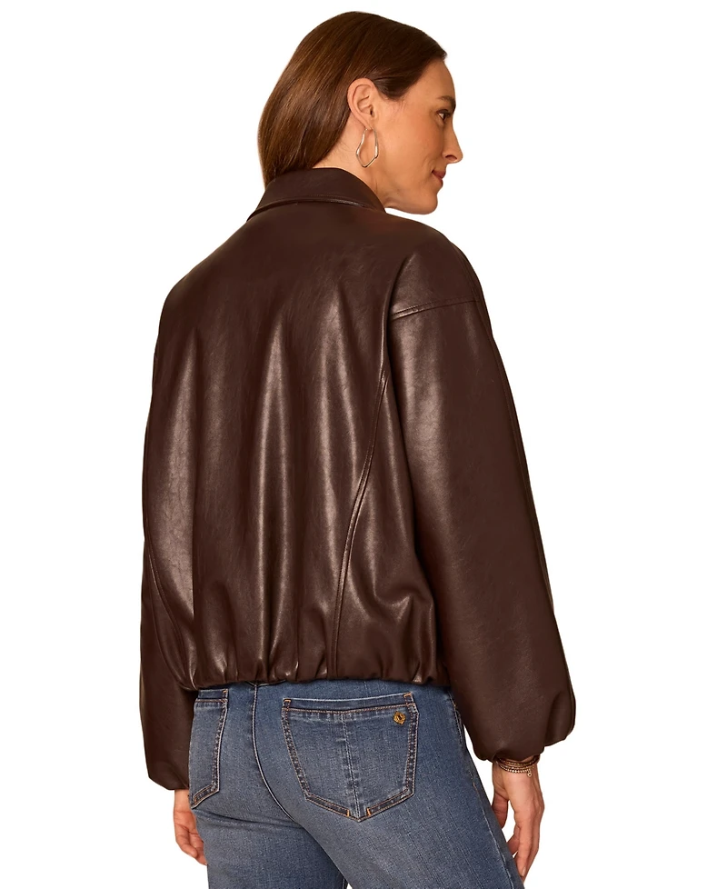 Democracy Petite Raglan Sleeve Bomber Jacket